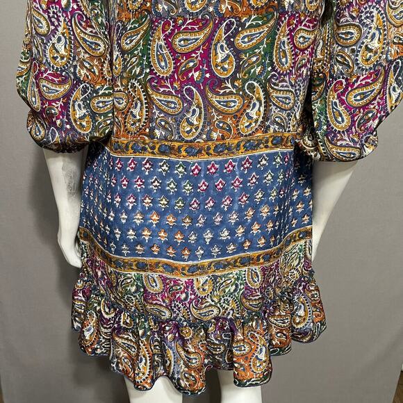 🌟Tolani 100% Silk Multicolored Ginger Paisley Tunic Mini Dress Sz-XS - Picture 8 of 10